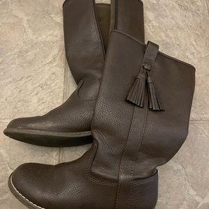 Girls GAP Tall Dark Brown Boots Size 2
